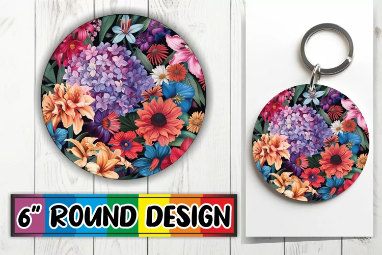Stylish Blossom Keychain Sublimation