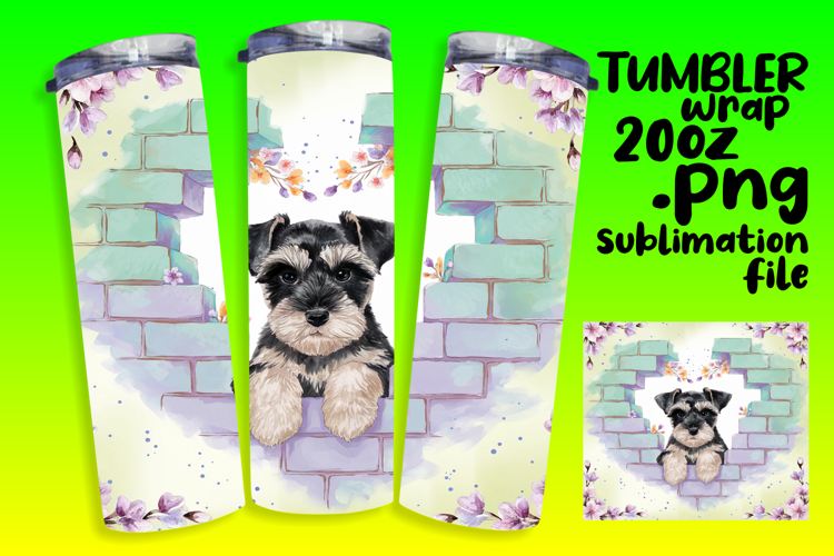CHIC 20oz Tumbler Template for DIY , Cute Dog example image 1