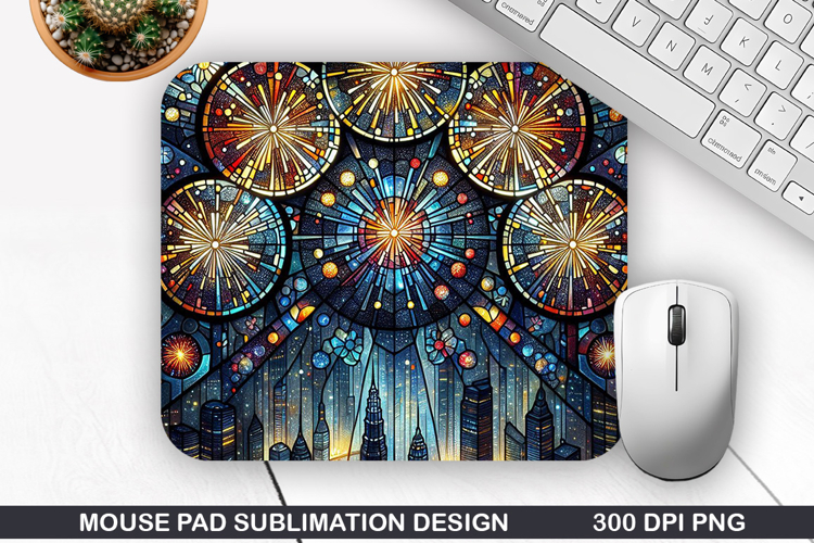 Fireworks Mouse Pad Sublimation, 4th Of July Mouse Pad PNG example image 1