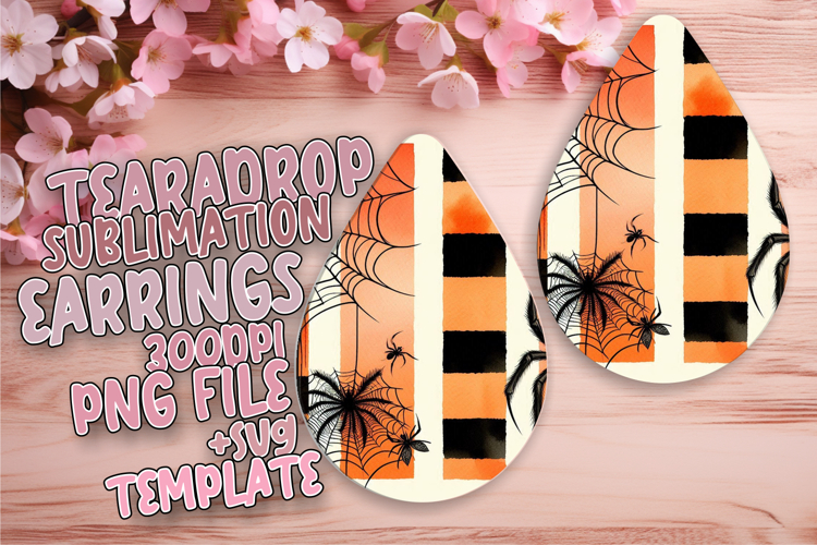 Elegant Teardrop Earrings PNG Artwork , Halloween