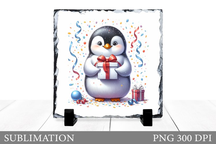 Cute Penguin Sublimation. Christmas Slate Sublimation