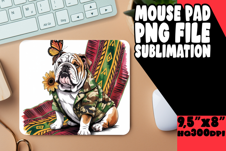 BLISSFUL MOUSE MAT PNG STYLE, Cute Dog