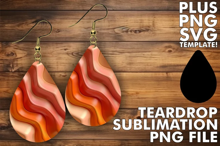 Contemporary 3D Teardrop Earring Sublimation