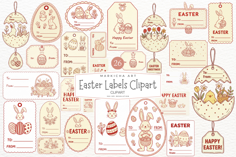 Easter Labels Clipart