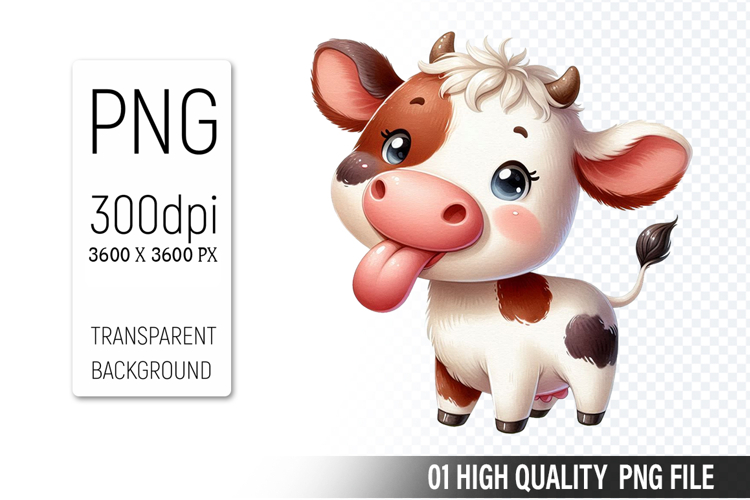 Cow Clipart PNG, Farm Animals Clipart, Rustic Farm Art