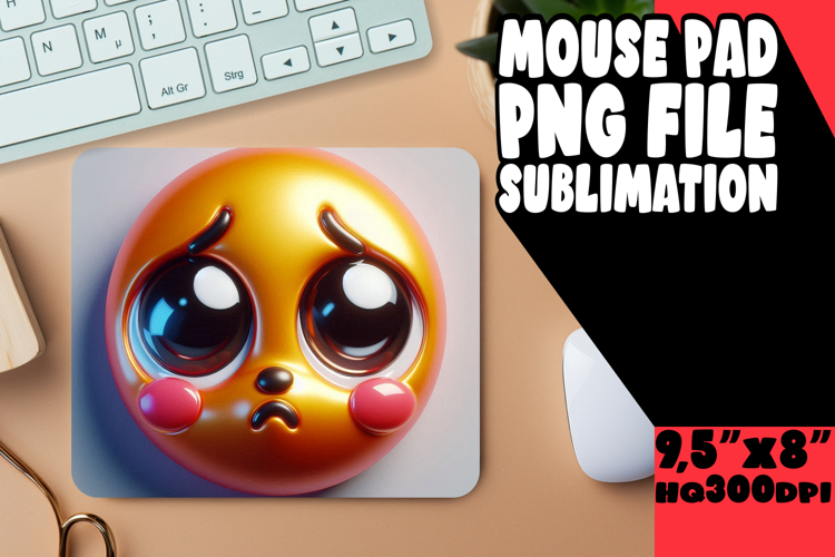 WHIMSICAL MOUSE PAD FUN DESIGNS, 3D Emoji