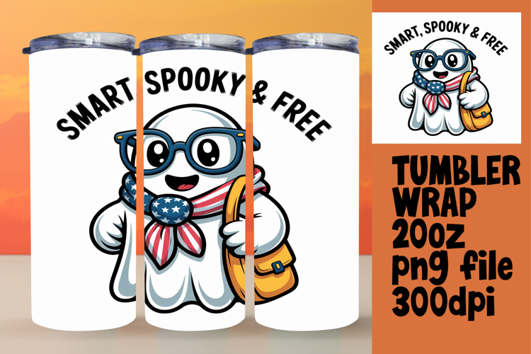 20oz Sublimation Template for Creatives , Funny Ghost
