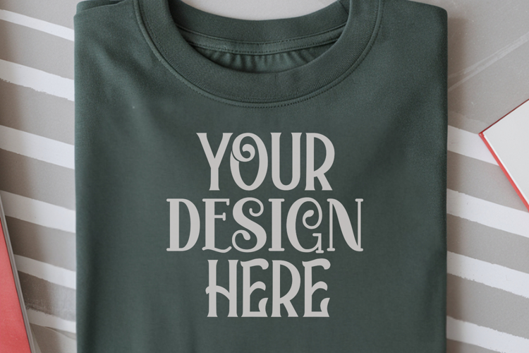 Moss Comfort Colors 1717 Christmas Mockup, CC 1717