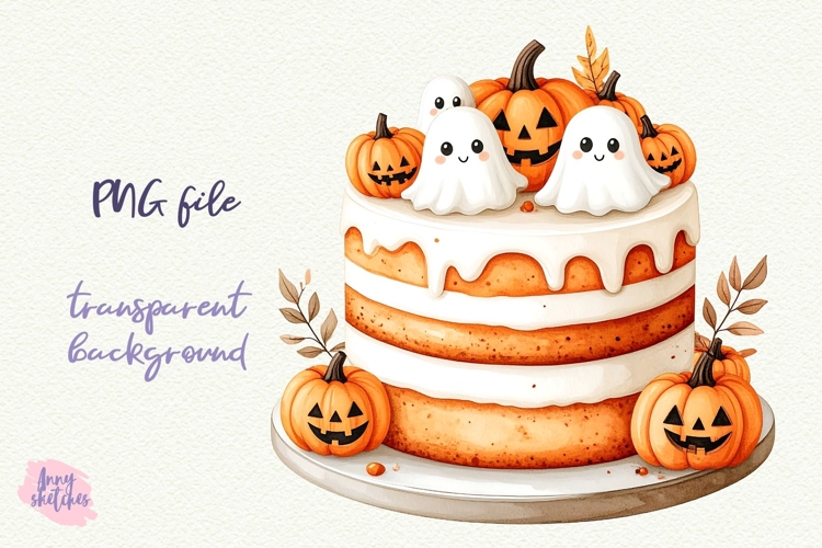 Cake PNG Halloween Ghost Cafe Clipart Sublimation
