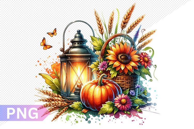Autumn Harvest Pumpkin Sublimation - Pumpkin Clipart Design