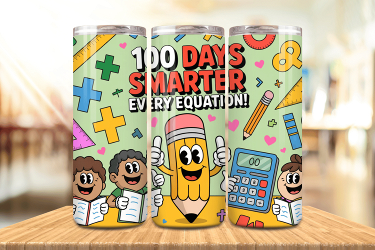 100 Days Of School Tumbler wrap, Teacher Day 20oz Tumbler