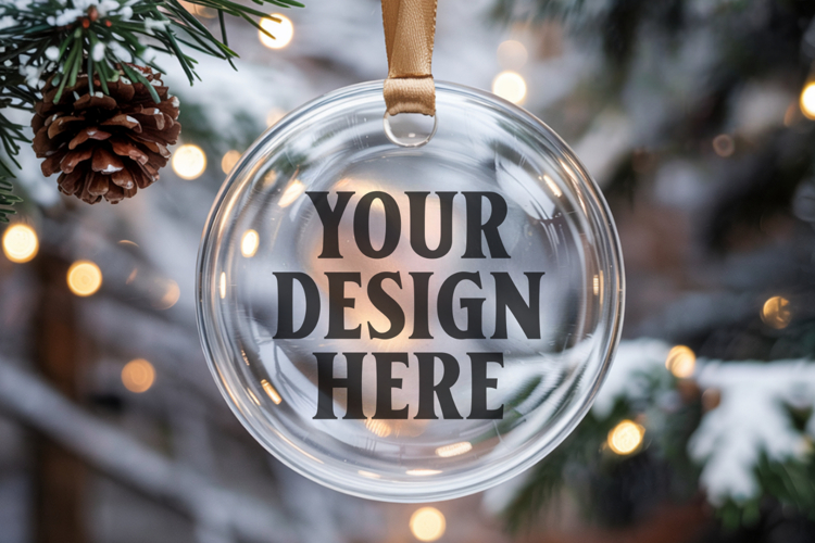 Acrylic Christmas Ornament Mockup , christmas ornament mocku