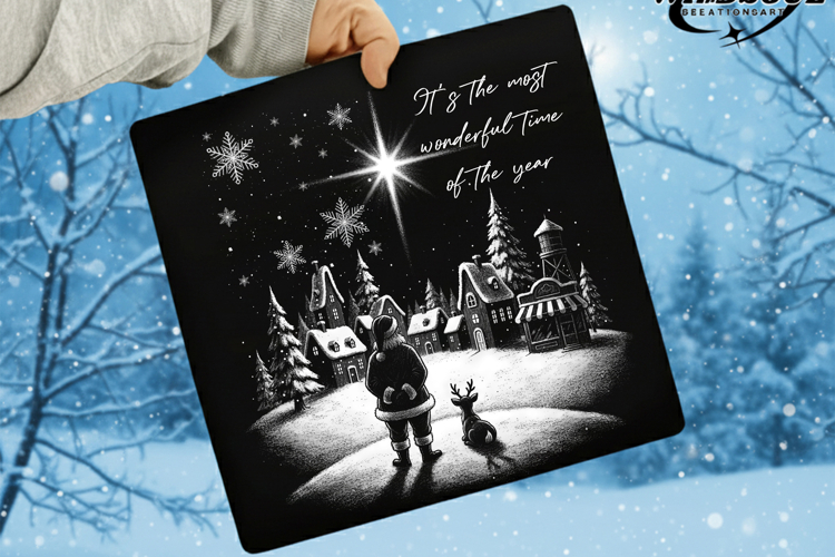 Christmas Reindeer And Santa PNG, Vintage Christmas design