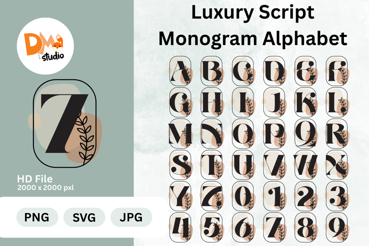 Luxury Script Monogram Alphabet