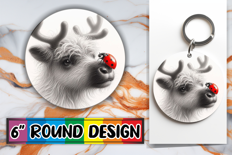 Sweet Keychain Round Design PNG, Cute Animals