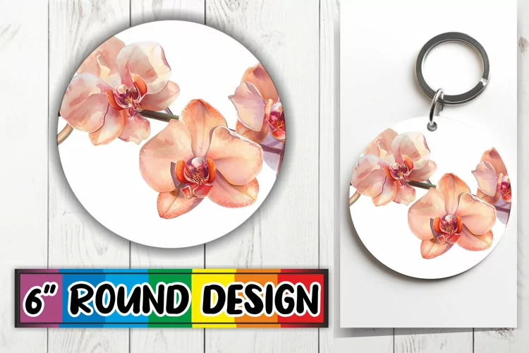 Enchanting Petal Circle: Sublimation Delight Keychain