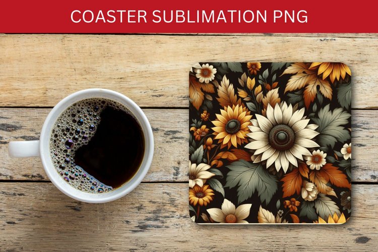 square coaster - sunflowers pattern