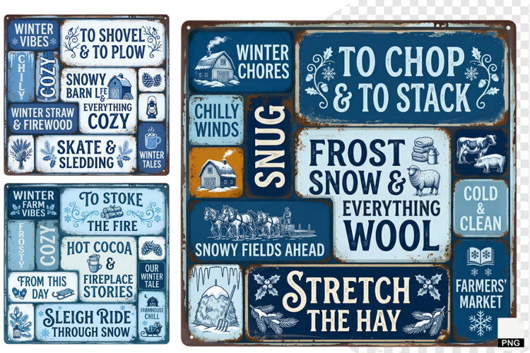 Winter Farm Signs PNG