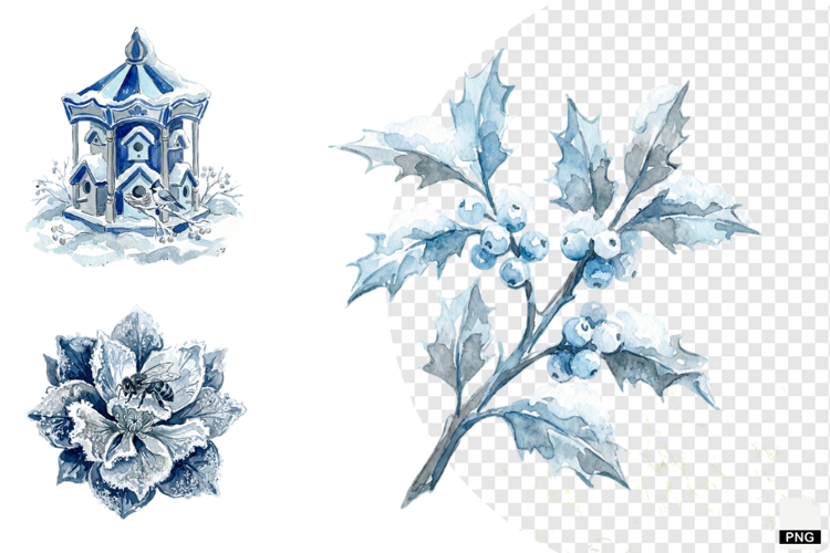Winter Birds Garden Clipart