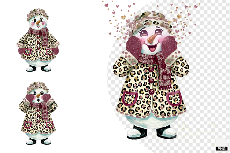 Winter Glitter Snowman Clipart