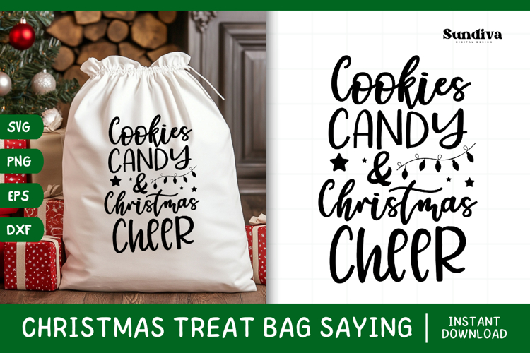 Christmas Treat Bag Quote SVG | Cookies, Candy, Christmas
