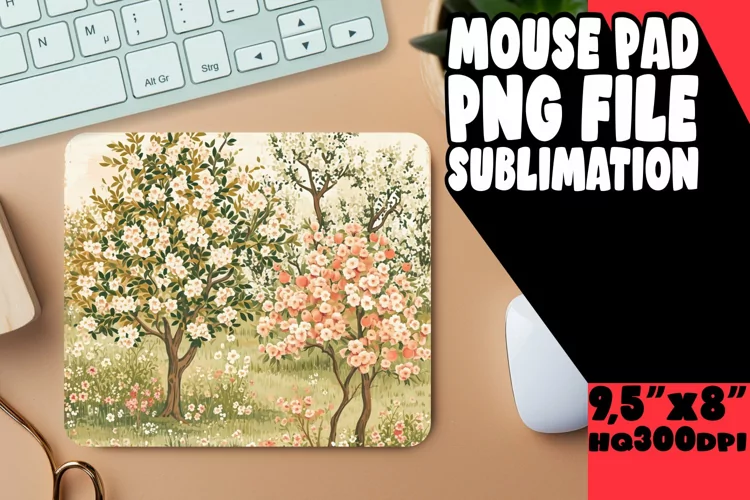 Springtime Arboreal Paradise: Tree Pattern Mouse Pad