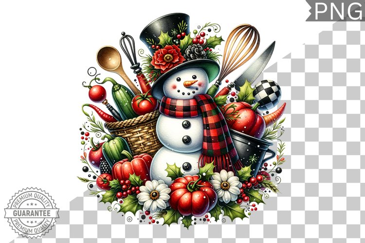Christmas Snowman Sublimation - Clipart PNG Design