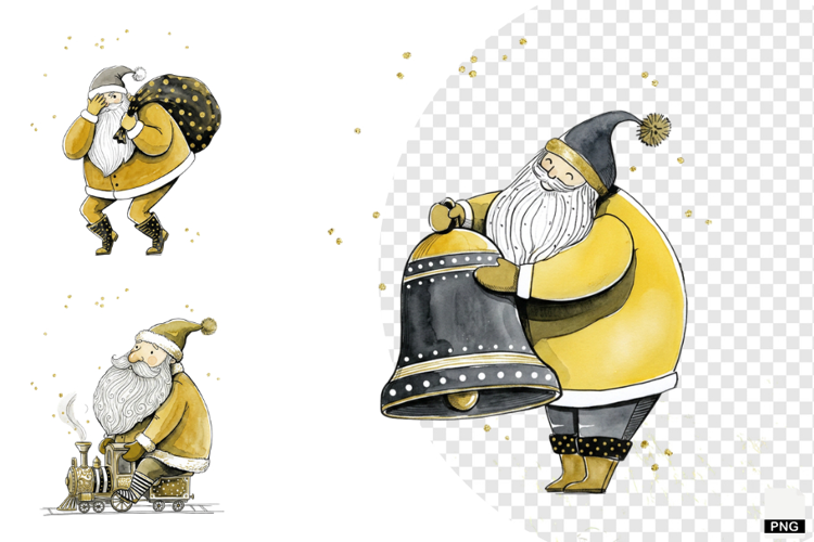 Whimsical Christmas Santa PNG