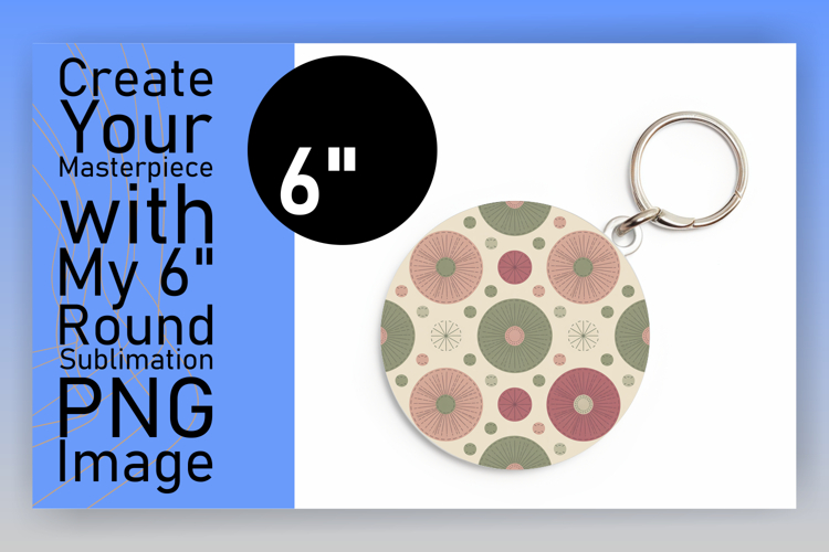 Artful Circle Design Sublimation PNG , Flower Pattern