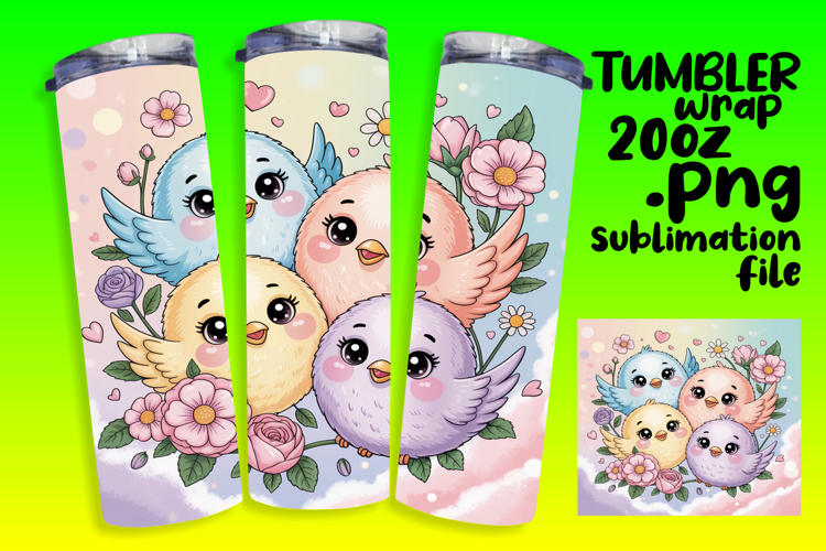 Amazing 20oz Tumbler Wrap Download , Birds