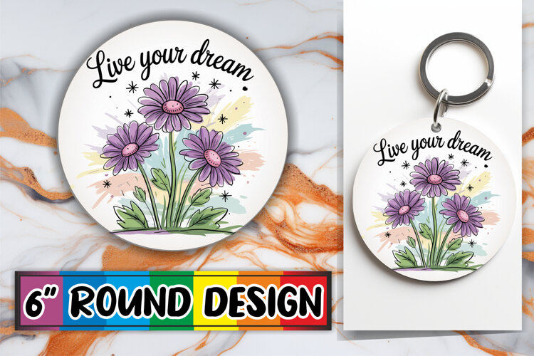 Cozy Circle Designs for Cars, Flowers Quote example image 1