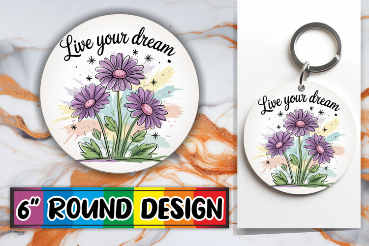 Cozy Circle Designs for Cars, Flowers Quote