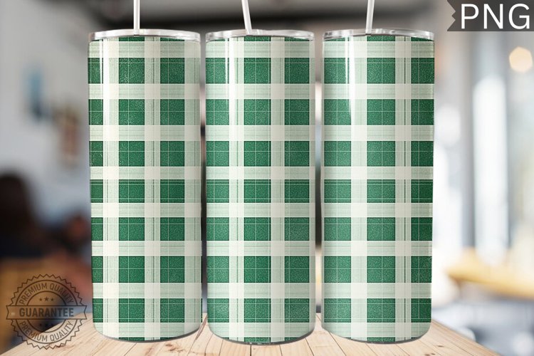 Green Plaid Tumbler Wrap - High Quality 300 Dpi example image 1