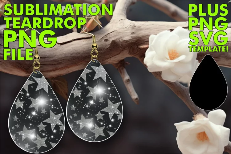 Galactic Radiance: Sparkling Star Pattern Sublimation Earrin