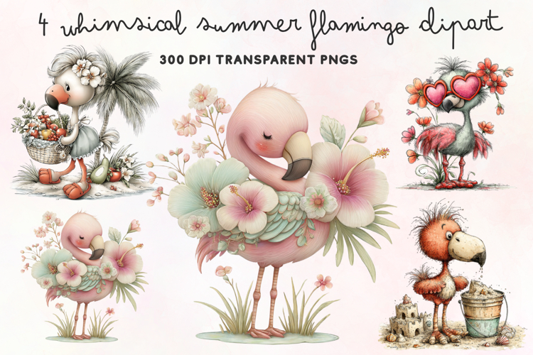 Cute Flamingo Clipart Image 12