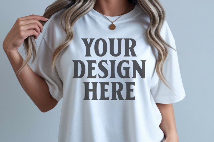 Comfort Colors 1717 White T-Shirt mockup , CC 1717