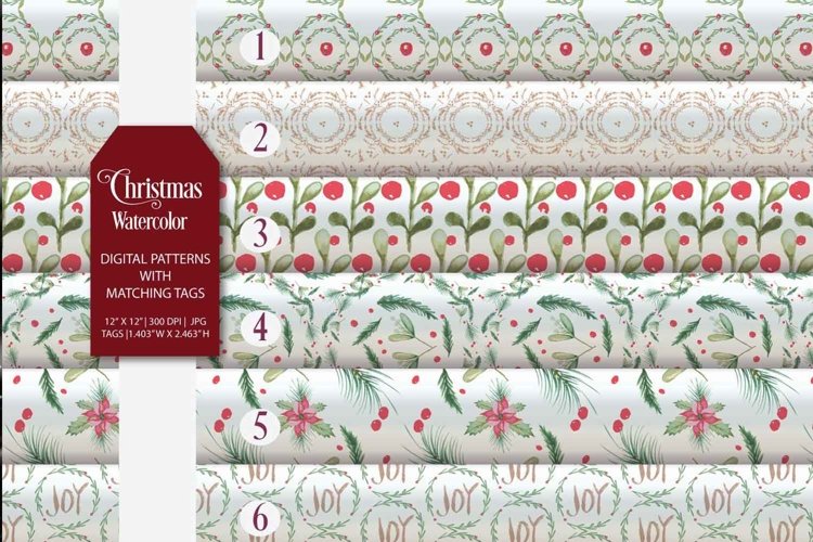 Christmas Digital Patterns with matching Tags example image 1