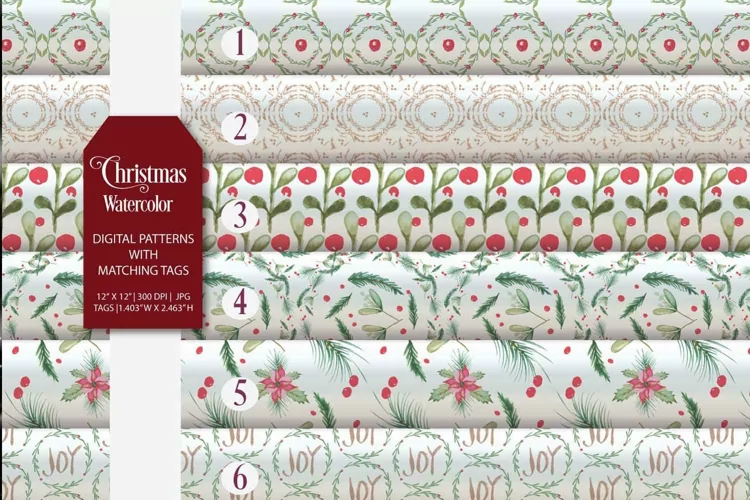 Christmas Digital Patterns with matching Tags