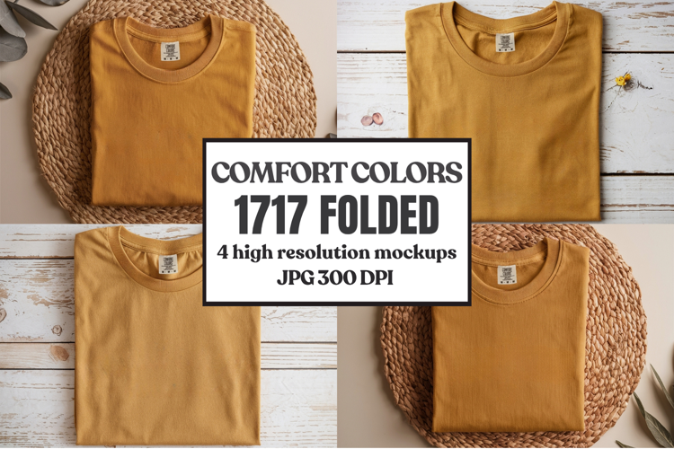 Comfort Colors 1717 Folded Tshirt Mockups