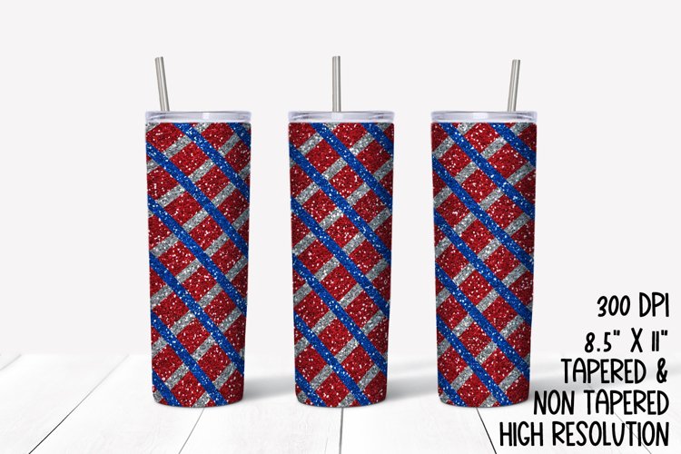 Glitter Americana Sublimation Tumbler example image 1