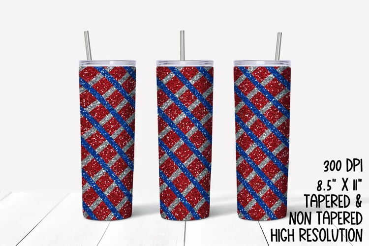 Glitter Americana Sublimation Tumbler