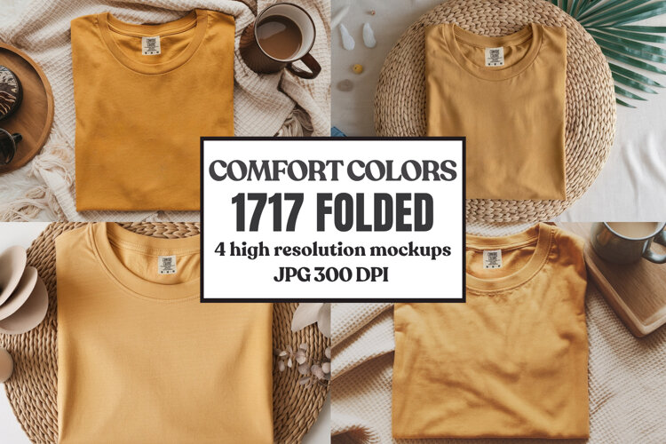 Comfort Colors 1717 Folded Tshirt Mockups example image 1