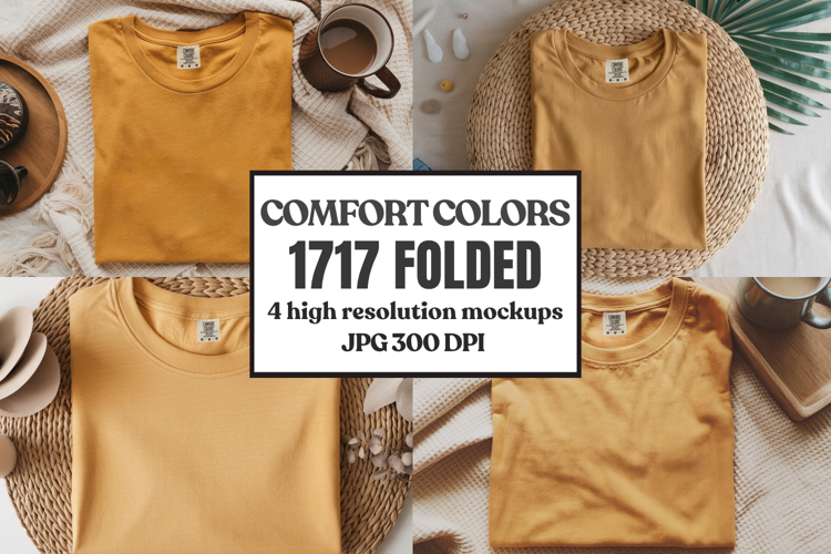 Comfort Colors 1717 Folded Tshirt Mockups