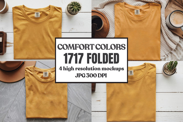 Comfort Colors 1717 Folded Tshirt Mockups