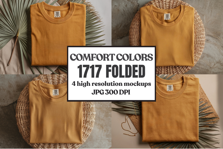 Comfort Colors 1717 Folded Tshirt Mockups