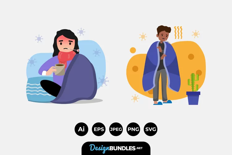 Sick People Illustrations