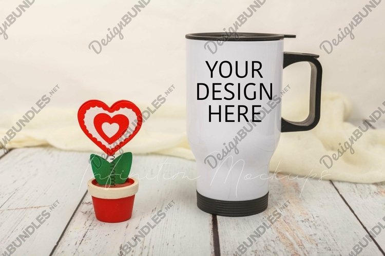 Valentines Travel mug mockup Coffee mug mockup example image 1