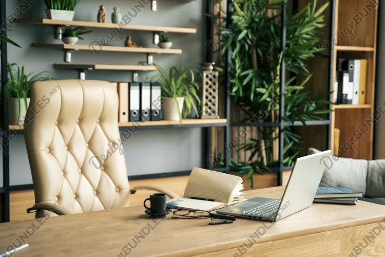 Modern office of general manager, businessman, ceo. Stylish example image 1