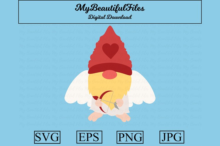 Cupid Gnome SVG - Cute Gnome SVG, EPS, PNG and JPG example image 1