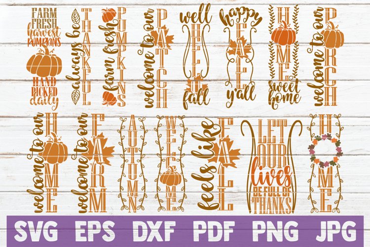 Fall Porch Signs SVG Bundle | Autumn Home Decoration example image 1